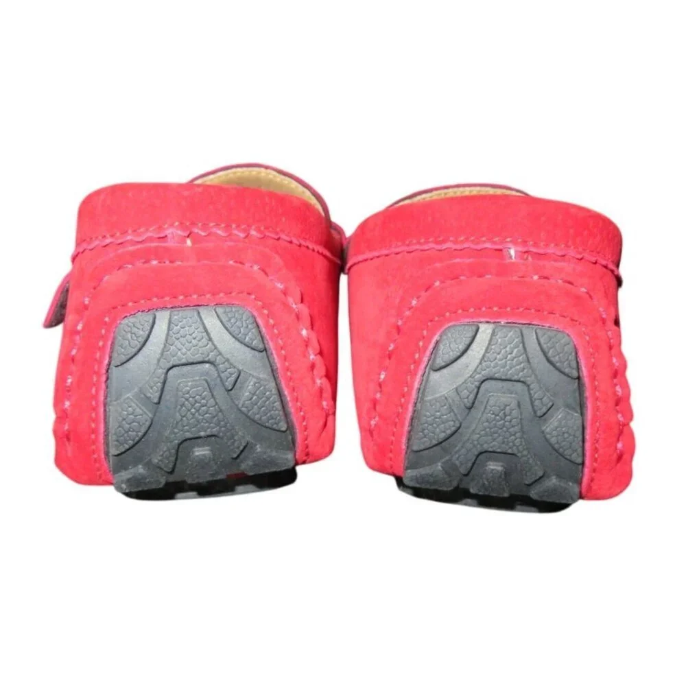Royal Red Suede Leather Driving Loafers Moccasins size 46 or US 12